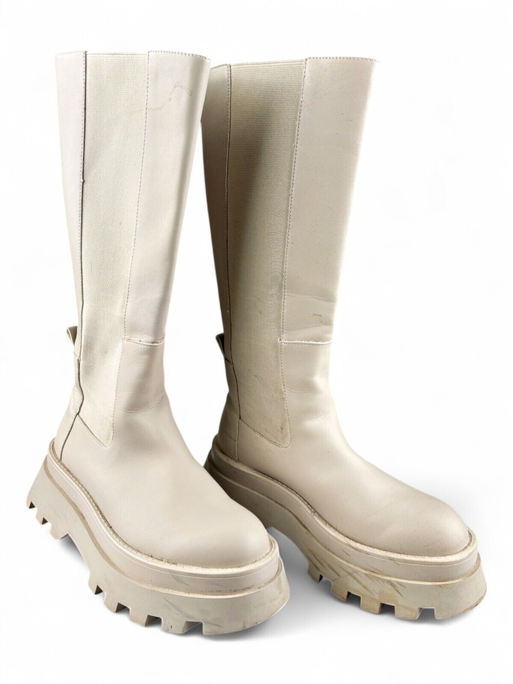 Pull & Bear Chunky Platform Knee-High Heeled Boots Size 9